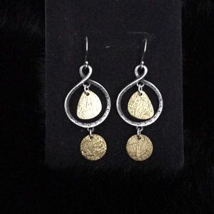 Silpada silver and gold dangle earrings